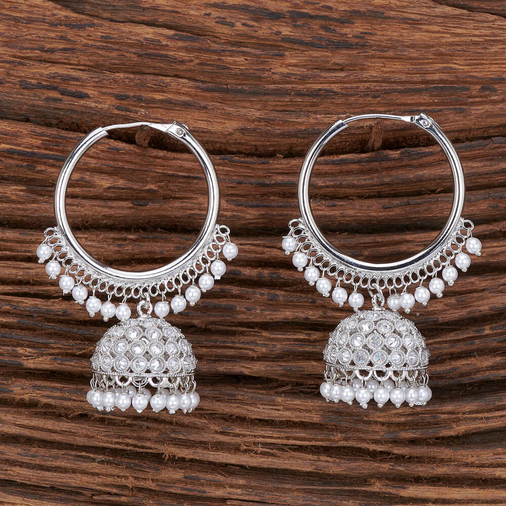 Kashish Silver Hoop Jhumka