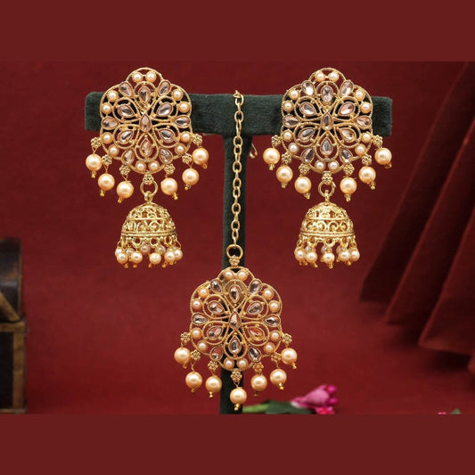 Antique Flower Kundan Tikka Set