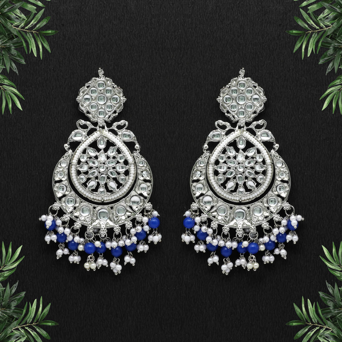 Chaand Blue Earrings