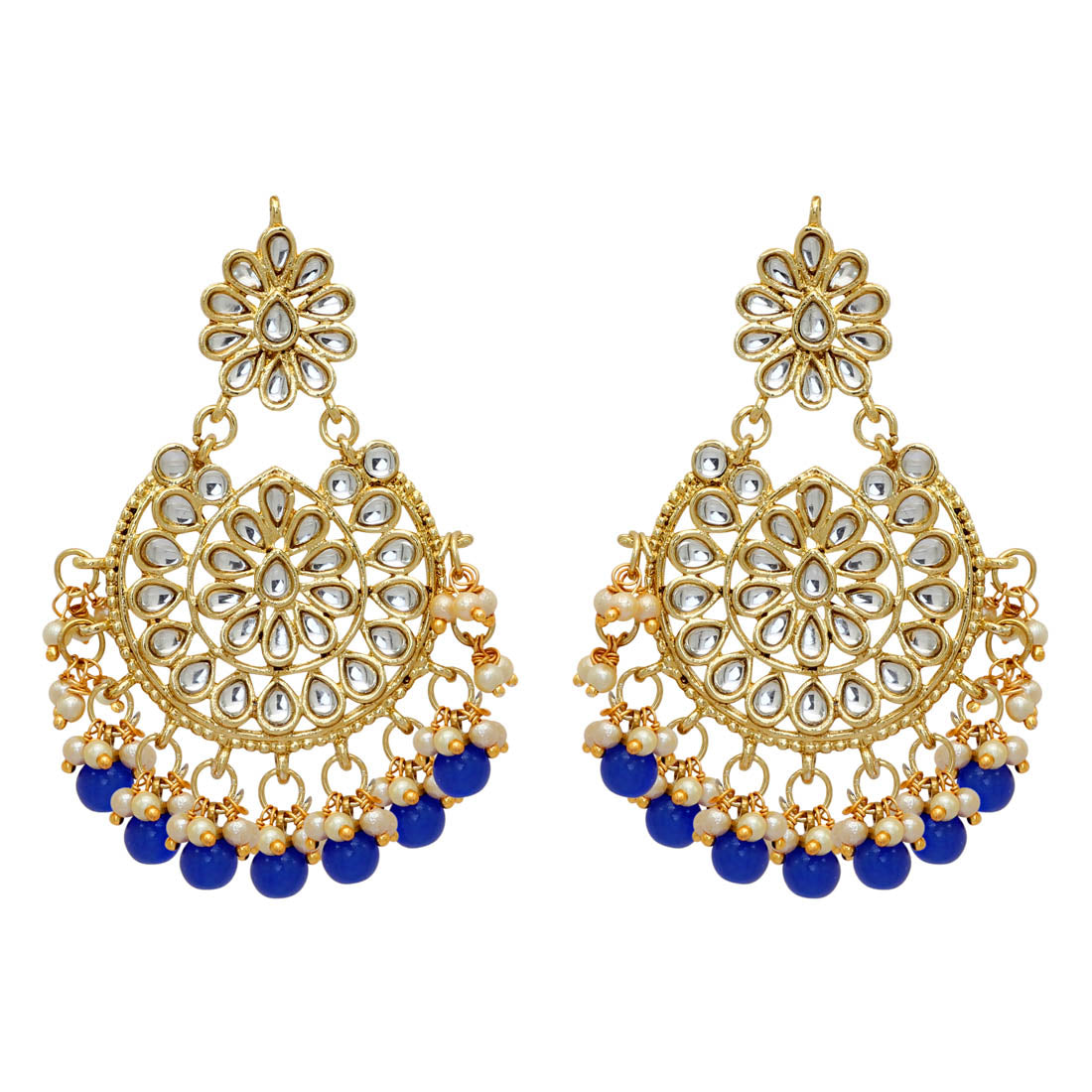 Blue Kundan Earrings