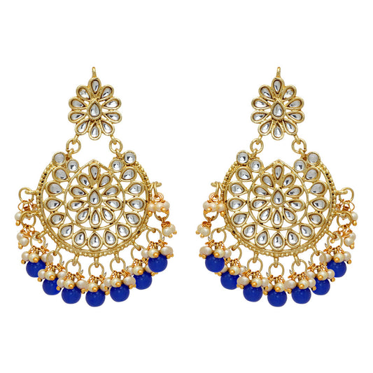 Blue Kundan Earrings