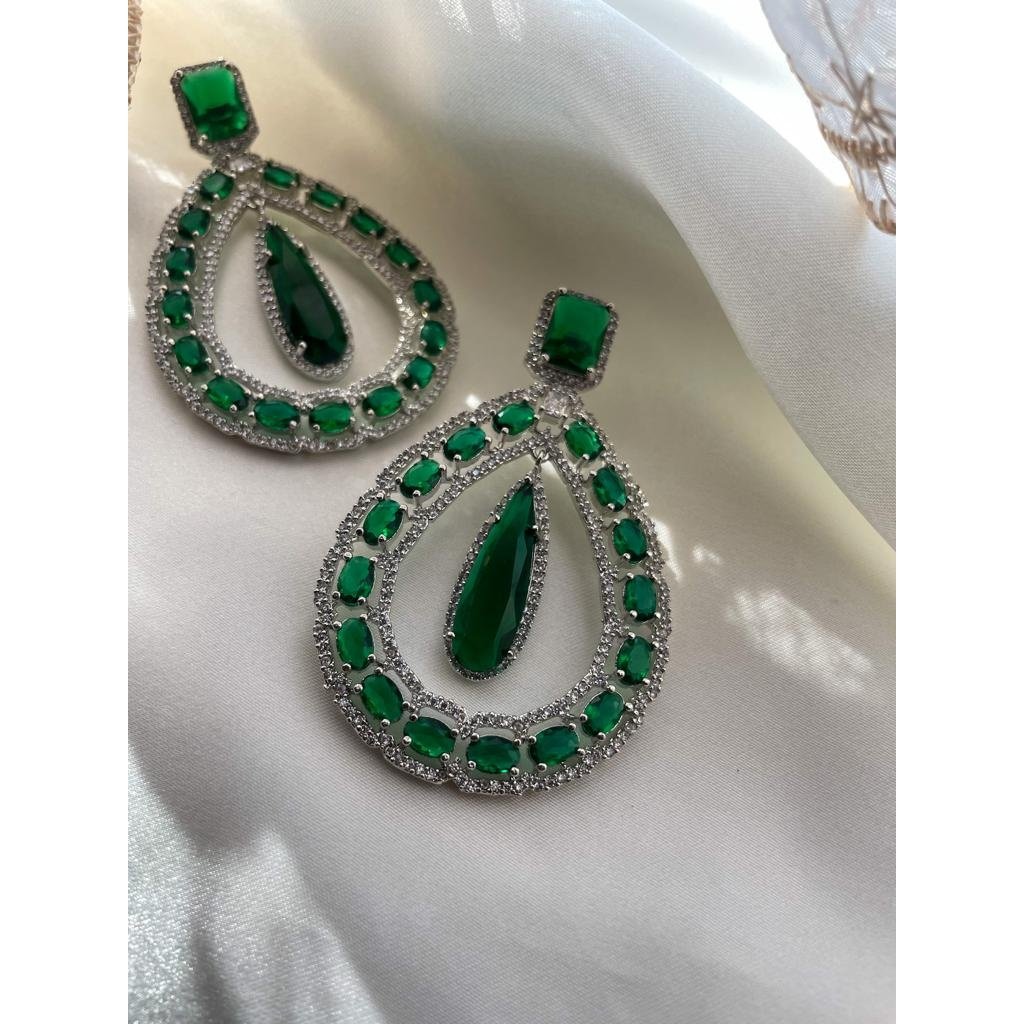 Green AD Statement Earrings