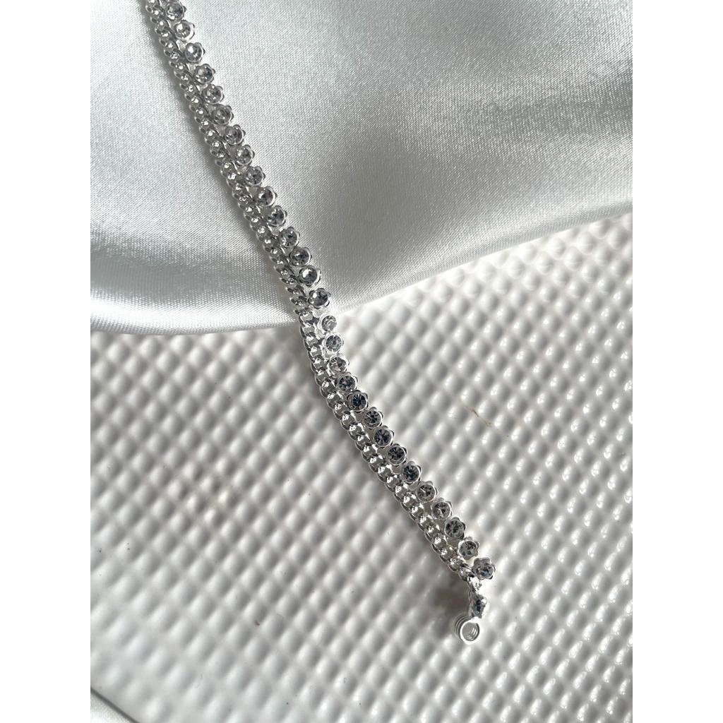 Silver Rhinestone Anklet