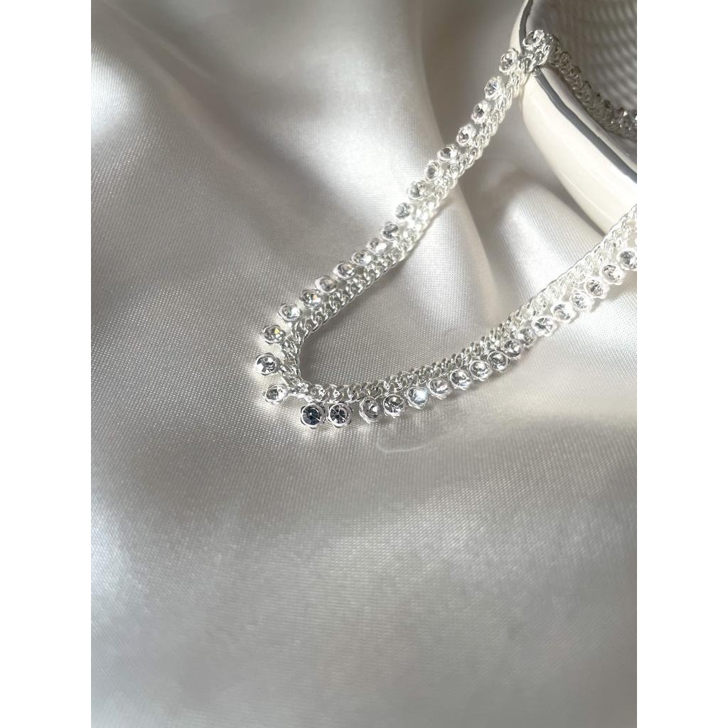 Silver Rhinestone Anklet