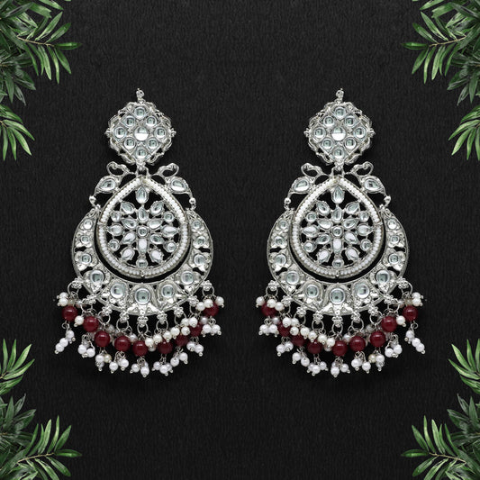 Chaand Maroon Earrings