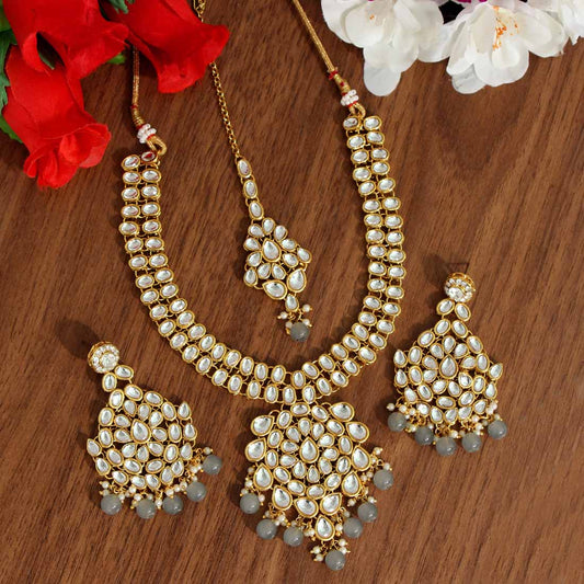 Raaz E Ulfat Grey Necklace Set