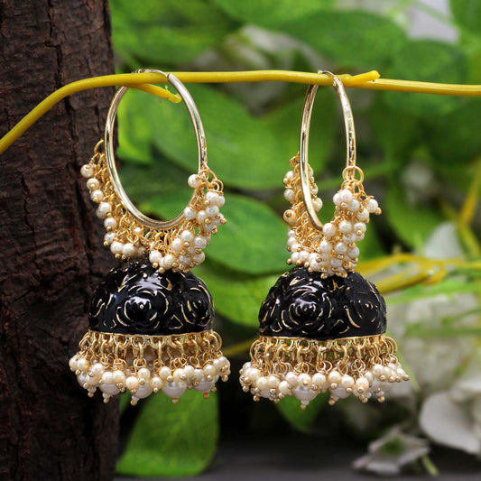 Meenakari Hoop Jhumke