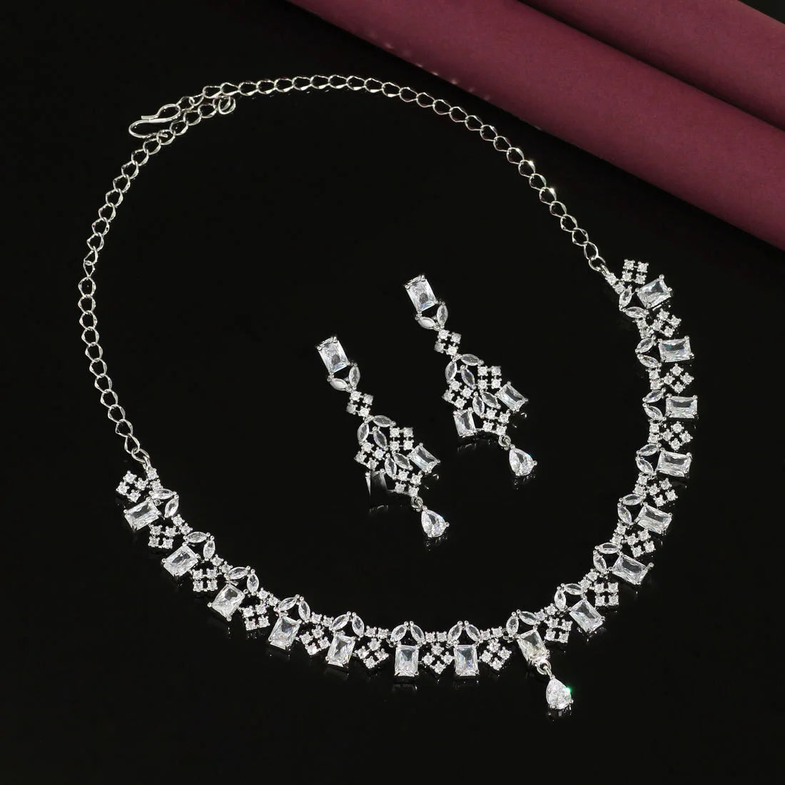 Statement Silver Necklace Set