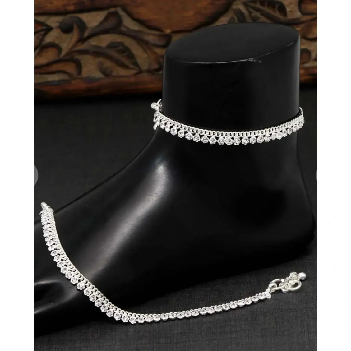 Silver Rhinestone Anklet